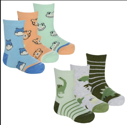 3 Pack Cotton Rich Socks - Dino (PK12) (0-0 to 3-5.5) 44B1044