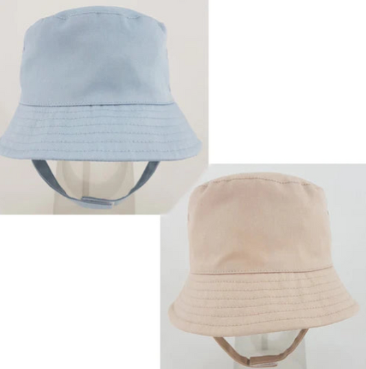 PLAIN BUCKET HAT WITH CHIN STRAP (1-4 YEARS) (PK12) 0193X