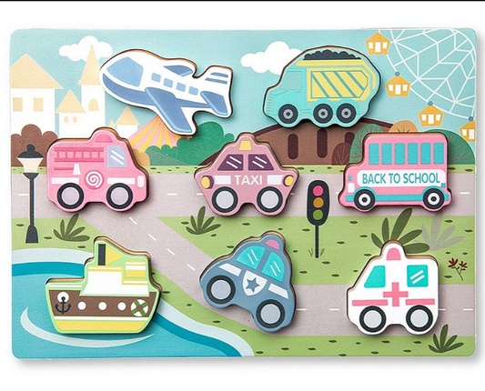 Wooden Educational Traffic Puzzle  (PK6) BT-24-0014