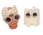Baby Girls Headband with Bow and Sunglasses Set - Beige (0-6m) (PK6) GP-25-1406