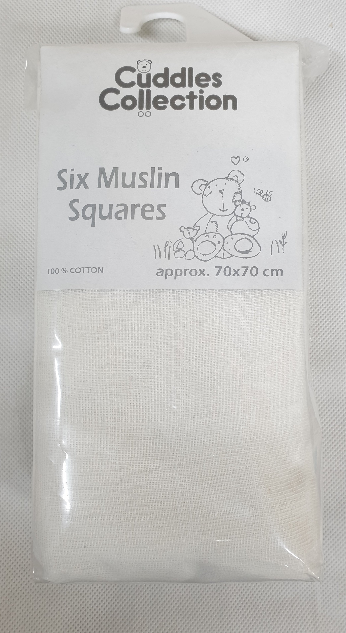 WHITE MUSLIN SQUARES (6PCS) CCU10423w