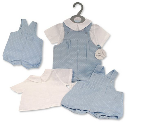 Baby Boys Dungaree Set - Sky (0-12 Months) (PK6) Bis-2120-6143