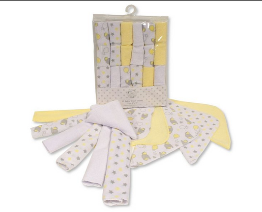 Baby 12 Pieces Wash Cloth Pack - Lemon (PK6) Gp-25-1057l