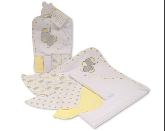 Baby Hooded Towel and Wash Cloth Set - Lemon (PK6) Gp-25-1058L