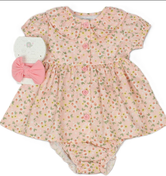 Baby Girls All Over Print Dress, Pant & Headband Set (Pack of 6) - M34301