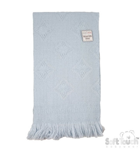 Acrylic Baby Star Shawl - Star/Sky Blue (110x110cm) (PK6) SH22-BP-B