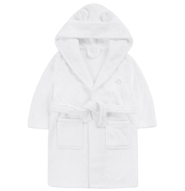 INFANT WHITE HOODED DRESSING GOWN (2-4 YEARS) (PK6) 18C20424