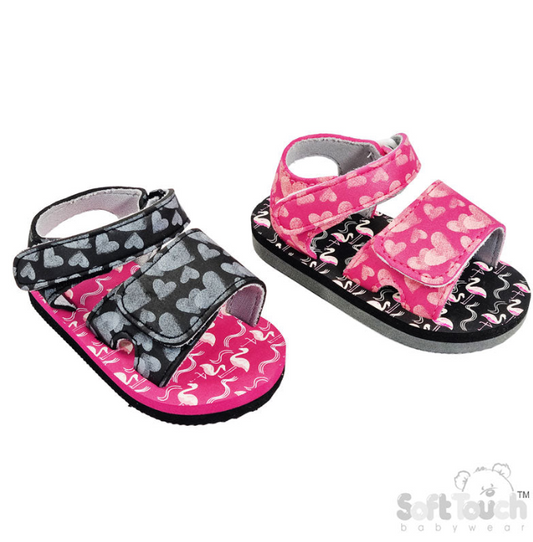 FLAMINGO/HEARTS PRINT SANDALS (15 to 24 Months) (PK6) E50
