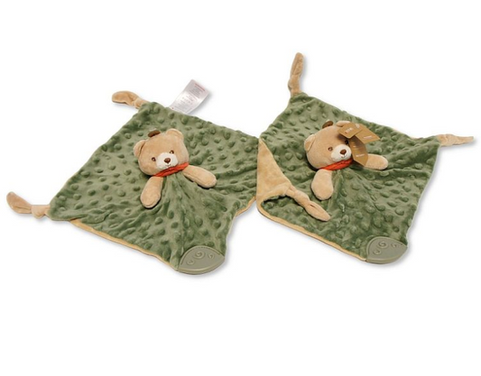 Baby Bear Comforter with Rattle and Teether (25cmx25cm) (PK6) PT-26-0028