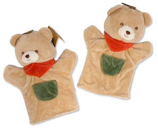 Baby Bear Handpuppet with Pocket and Scarf (22cm) (PK6) PT-26-0023