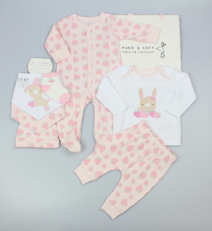 7pc Gift Set w/Bag - Strawberry/Pup (0-6m) (PK6) M15876