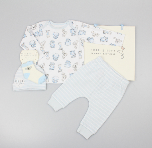 4pc Gift Set w/Bag - Cats (0-6m) (PK6) M15864