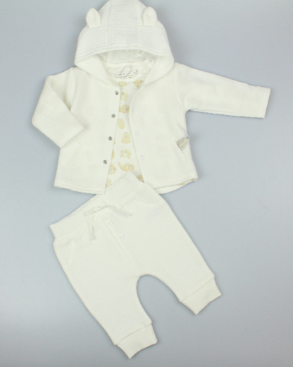 Quilted 3pc Jacket Set - Cream (0-9M) (PK6) M15962
