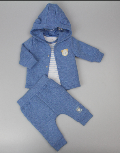 Quilted 3pc Jacket Set - Navy (0-9M) (PK6) H13530