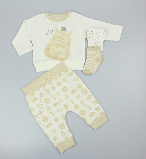 Baby Unisex 2pc Set - Zebra (0-9m) (PK6)  M15964