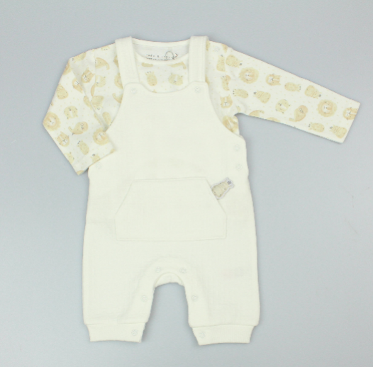 Baby Quilted Dungaree Set - Cream (0-9m) (PK6)  M15961