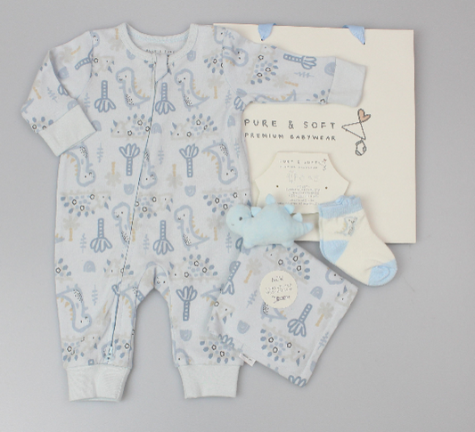 Baby Gift Set - Blue Dino (0-6m) (PK6)  M15854