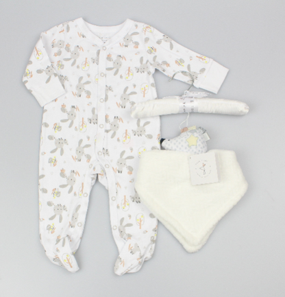 Baby All in One & Comforter set - Grey (0-6m) (PK6)  M15853