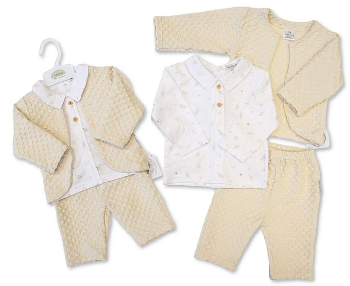 Baby Boys 3 pcs Jacquard Set - Space (NB-9m) (PK6)  BIS-2020-2650