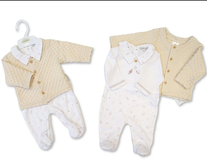 Baby Boys 2 pcs Jacquard Set - Space (NB-9m) (PK6)  BIS-2020-2648