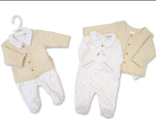 Baby Boys 2 pcs Jacquard Set - Space (NB-9m) (PK6)  BIS-2020-2648