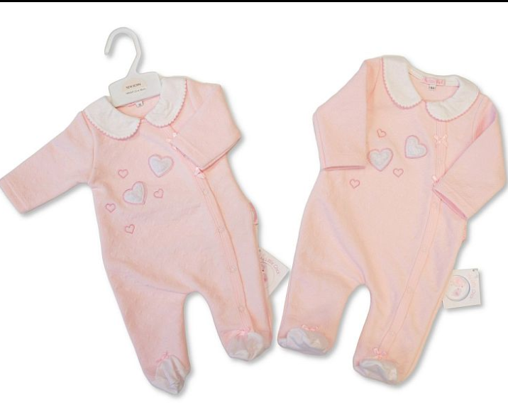 Baby Girls All-In-One - Hearts (NB-6m) (PK6)  BIS-2020-2623