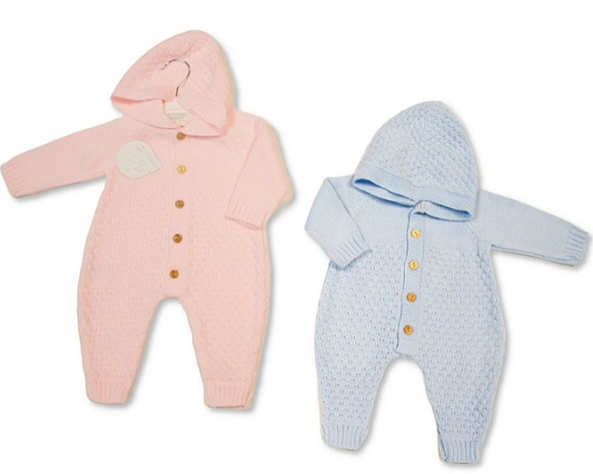 Knitted Baby All-In-One with Hood (NB-6m) (PK6) BW-10-1234