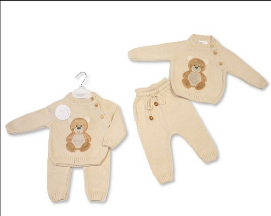 Knitted Baby 2 pcs Set - Teddy (NB-6m) (PK6) BW-10-1232