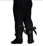 Tights W/Long Bow - Black - (NB-24 Months) T120-BLK