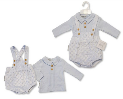 Baby Boys 2 pcs Short Dungaree Set (NB-6m) (PK6) BIS-2020-2611