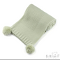 Ribbed Wrap with Pom Pom - Mint (70x100cm) (PK4) ABP712-M