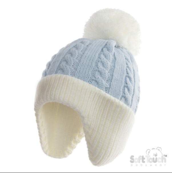 Cable Knit Bucket Hat - Sky (NB-12m) (PK6) H714-BB