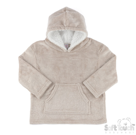 Embossed Hoodies - Biscuit/Animal (2-4yrs) (PK4) HD305BI