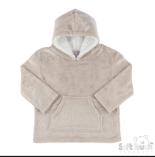 Embossed Hoodies - Biscuit/Animal (6-24m) (PK4) HD30BI