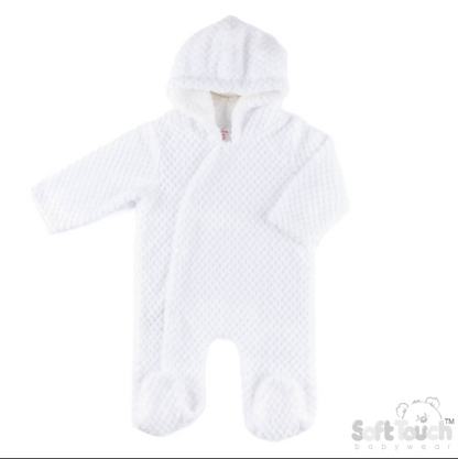 Sherpa Lined Waffle All in One - White (3-9 Months) (PK4) AL110-W