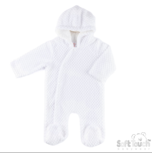 Sherpa Lined Waffle All in One - White (3-9 Months) (PK4) AL110-W