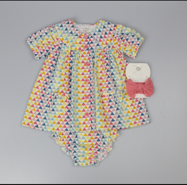 Baby Girls All Over Print Lined Dress, Pant & Headband (1-2 Years) (PK6) J33979