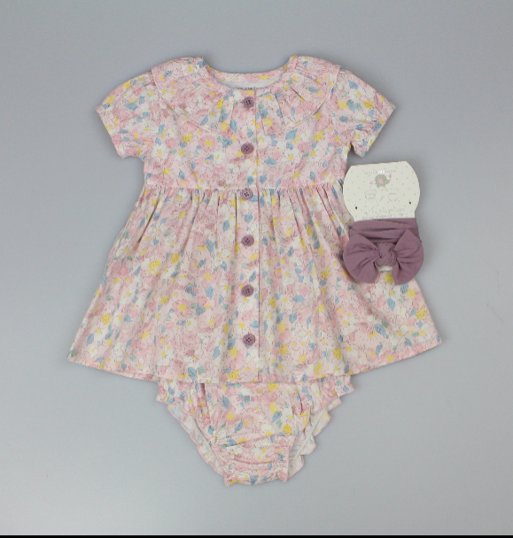 Baby Girls All Over Print Lined Dress, Pant & Headband (1-2 Years) (PK6) J33975