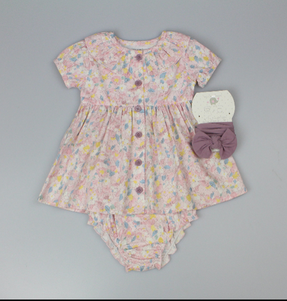 Baby Girls All Over Print Lined Dress, Pant & Headband (1-2 Years) (PK6) J33975