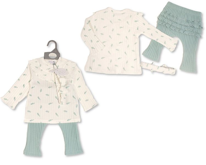 Baby Girls 2 pcs Legging Set with Headband  (0-12 Months) (PK6) Bis-2020-2603