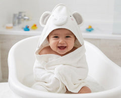 Baby Novelty Hooded Robes - White Elephant (PK6) (75x75cm) K14282