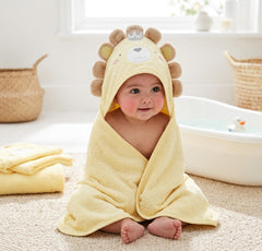 Baby Novelty Hooded Robes -  Vanilla lion (PK6) (75x75cm) K14286