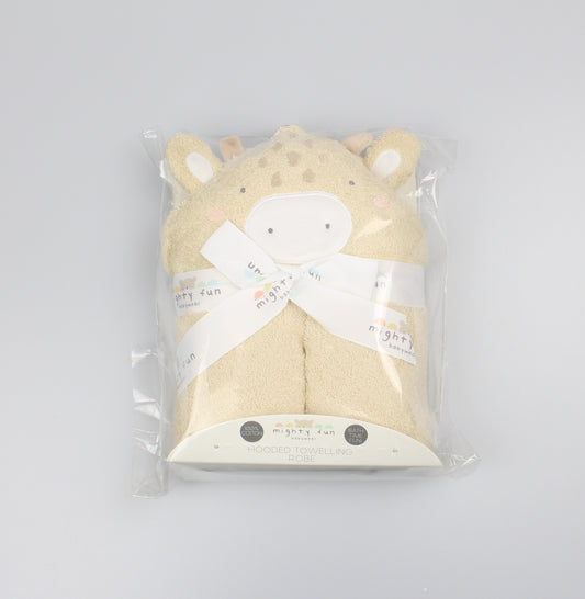 Baby Novelty Hooded Robes -  Ecru Giraffe (PK6) (75x75cm) K14288