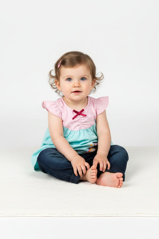 Baby Girls 2 pcs Set- Raindrops - (3-12 Months) (PK6) E2154