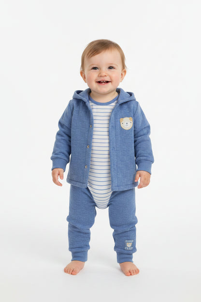 Quilted 3pc Jacket Set - Navy (0-9M) (PK6) H13530