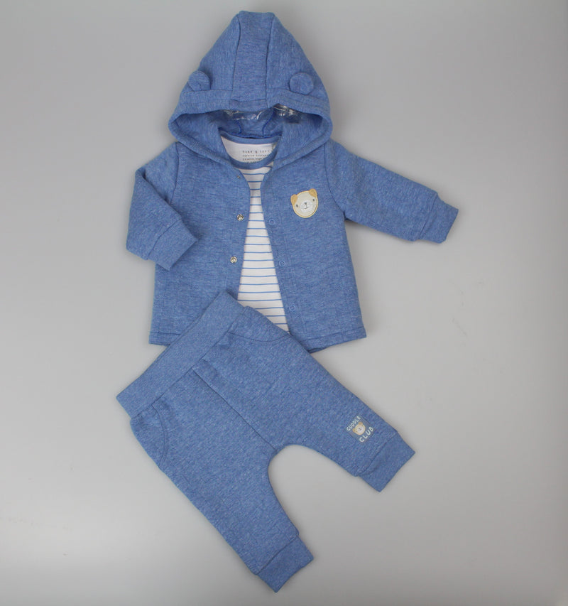 Quilted 3pc Jacket Set - Navy (0-9M) (PK6) H13530