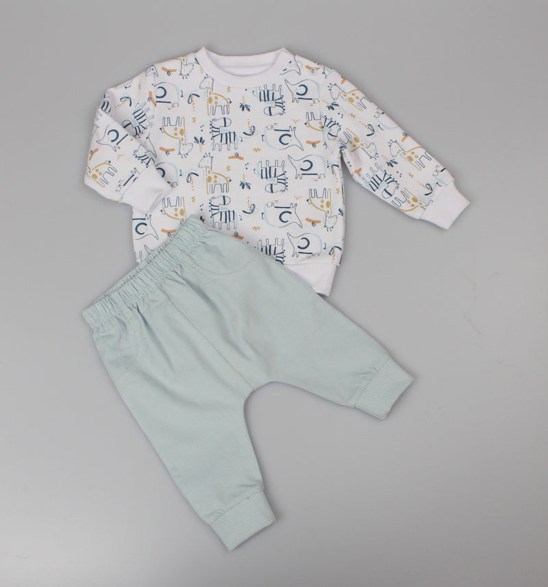 2pc Cord Trouser Set - Blue Jungle (0-9m) (PK6) H13542