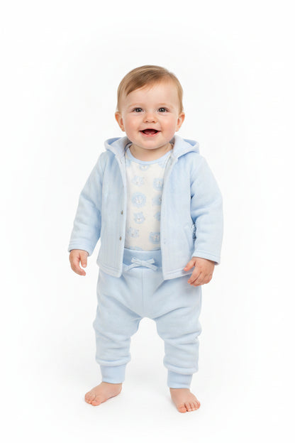 Quilted 3pc Jacket Set - Sky (0-9M) (PK6) M15957