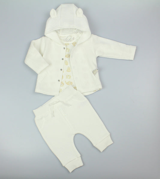 Quilted 3pc Jacket Set - Cream (0-9M) (PK6) M15962