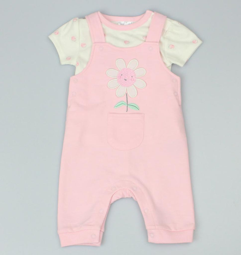 Baby Girls Dungaree Set - Daisy (0-6m) (PK4) D12768